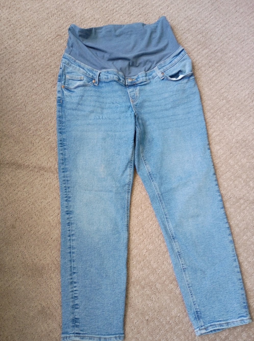 H&M Mama Maternity Stretch Waist Light Blue Jeans - Large